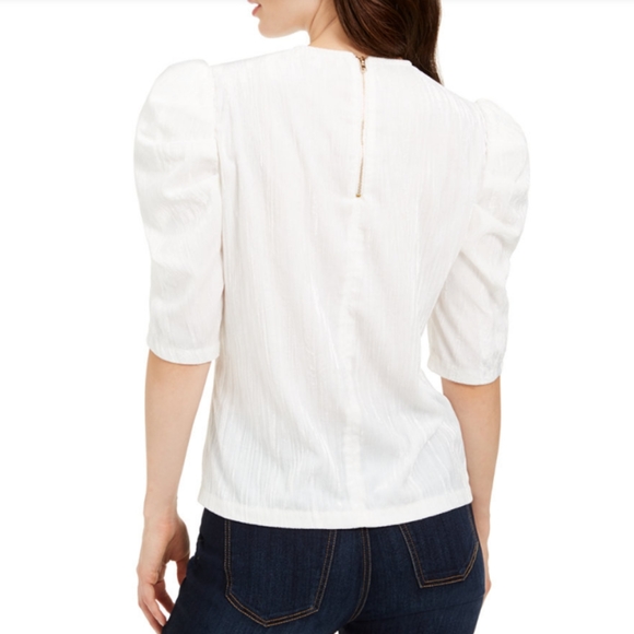 LEYDEN  Crushed Velvet Puff-Sleeve Top - Picture 4 of 5